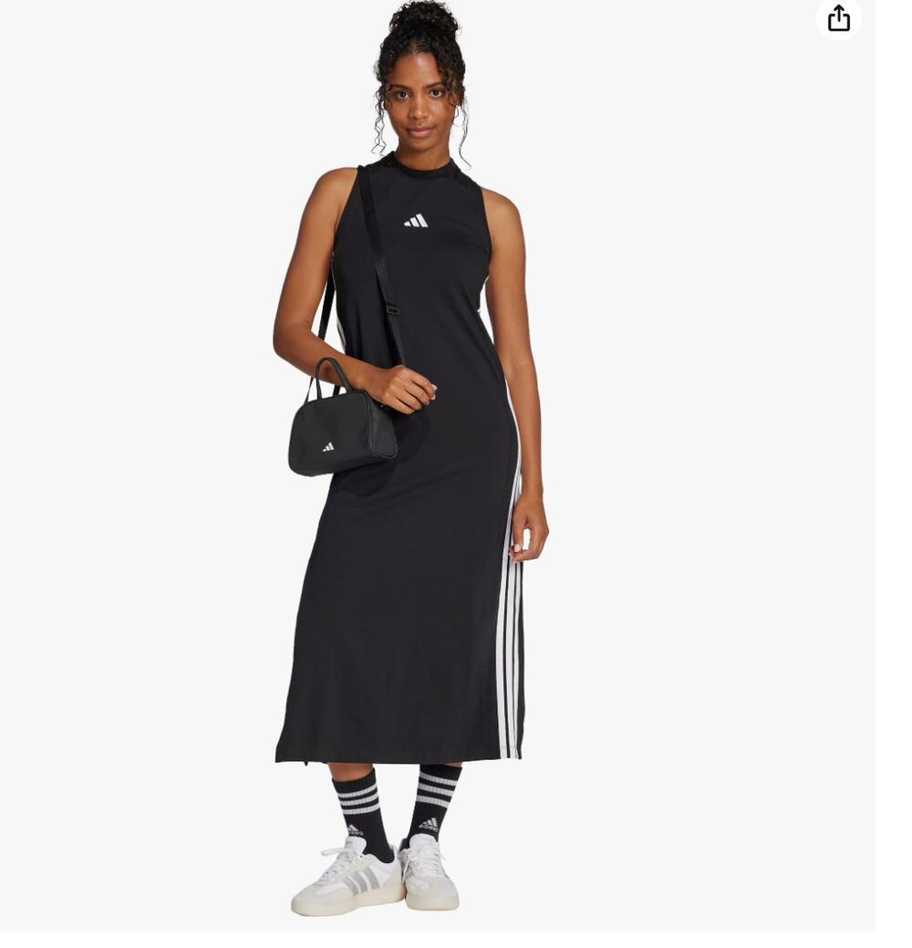 Adidas multisport racerback three stripe dress black white medium M NWT